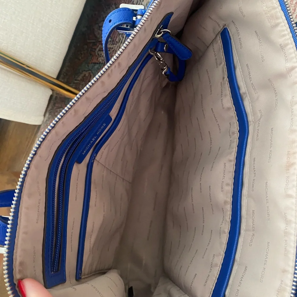 Michael Kors Jet Set Travel Saffiano Leather Tote — Cobalt Blue with dust bag - Picture 4 of 5